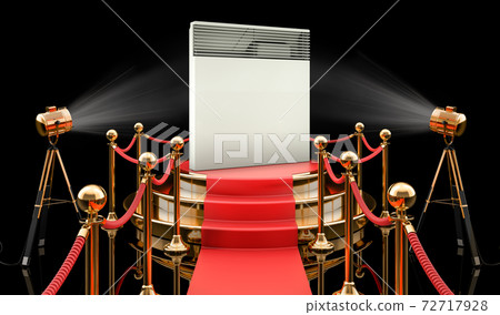 Podium with convection heater. 3D rendering Podium with convection heater. 3D rendering 72717928