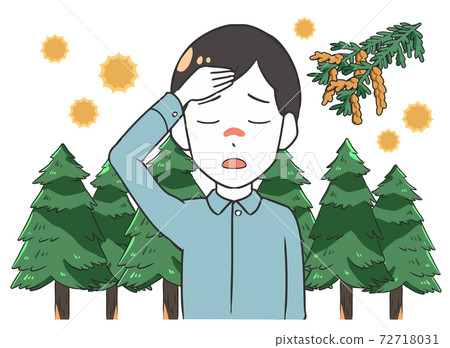Headache due to hay fever Male Sugi tree Headache due to hay fever Male Sugi tree 72718031