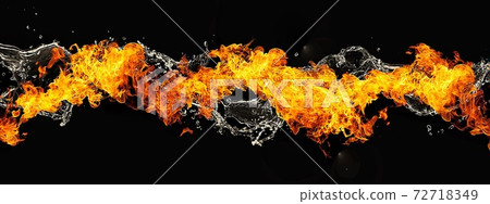 An abstract wave that combines flame and water An abstract wave that combines flame and water 72718349