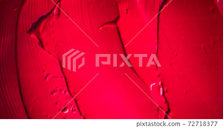 Red cosmetic texture background, make-up and skincare cosmetics product, cream, lipstick, moisturizer macro as luxury beauty brand, holiday flatlay design 72718377