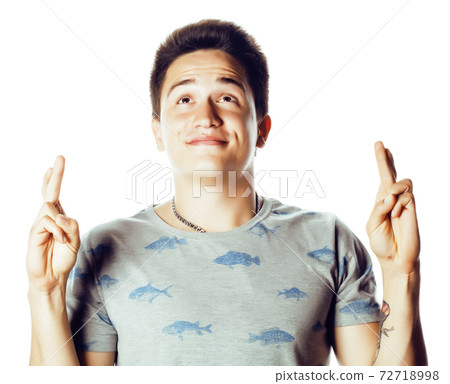 young attractive man isolated thinking emotional on white close up young attractive man isolated thinking emotional on white close up 72718998