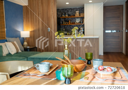 Living kitchen interior Living kitchen interior 72720618