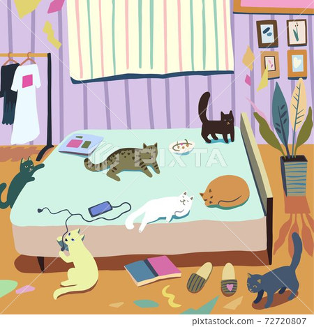 Room of the teenage girl. Cute cartoon vector illustration. Room of the teenage girl. Cute cartoon vector illustration. 72720807