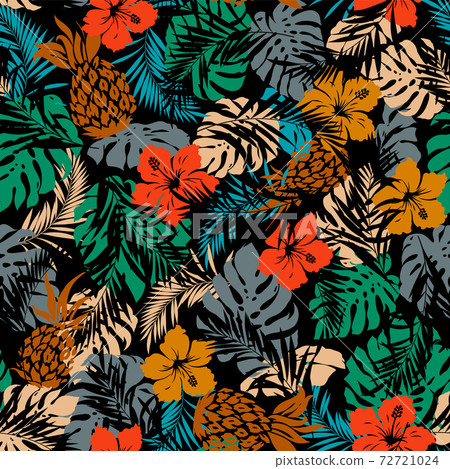 Aloha pattern of tropical leaf, Aloha pattern of tropical leaf, 72721024