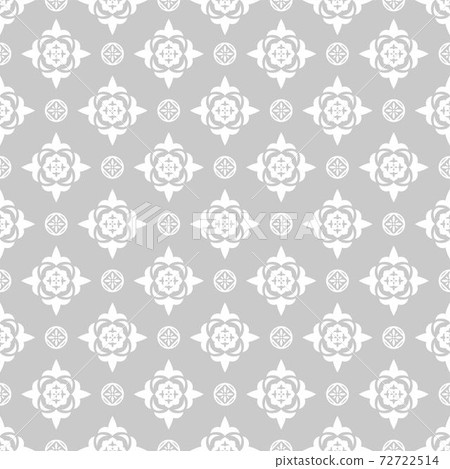 Classic off-white geometric totem vine flower porcelain textile continuous seamless background 72722514