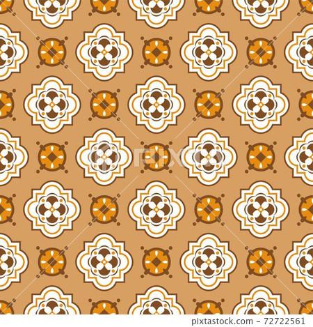 圖騰藤蔓花卉瓷器紡織品的連續無縫背景 72722561