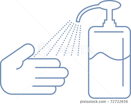 Simple alcohol disinfection line art illustration 72722656
