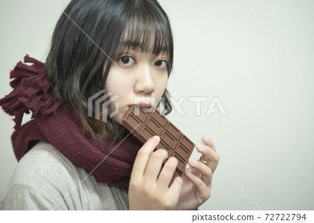 Portrait of a woman with the image of Valentine 72722794