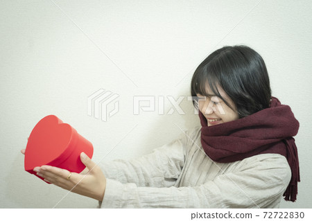 Portrait of a woman with the image of Valentine 72722830