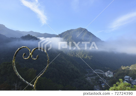 Mountains, heart shape, love, mountains, clouds, Tai'an hot spring Mountains, heart shape, love, mountains, clouds, Tai'an hot spring 72724390