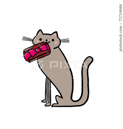 Valentine chocolate and cat illustration Valentine chocolate and cat illustration 72724666