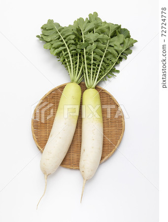 Two radishes with leaves 72724778