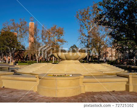 Afternoon sunny view of the Patsy and Forrest Shumway Fountain Afternoon sunny view of the Patsy and Forrest Shumway Fountain 72725102