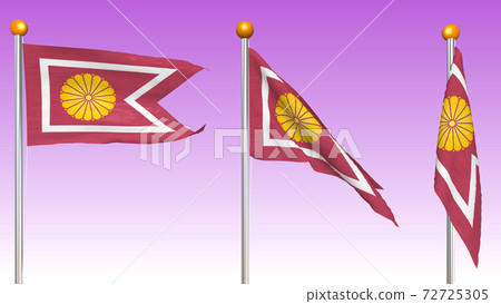 皇太子在風中飄揚的三種旗幟 72725305
