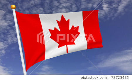 加拿大國旗在風中飄揚 72725485