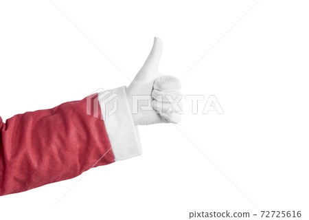 Santa Claus hand showing thumbs up gesture 72725616