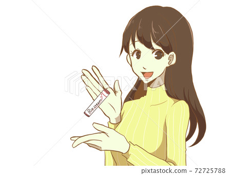 Female illustration lip balm introduction 01 72725788