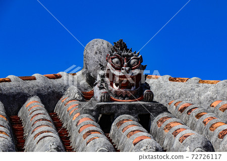 沖繩縣竹富島，土佐，紅瓦屋頂 72726117