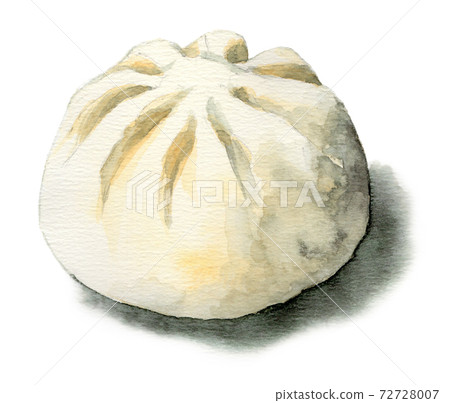 Analog watercolor Chinese steamed bun 72728007