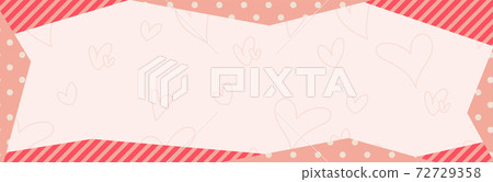 Valentine heart banner horizontal POP frame frame for character insertion 72729358