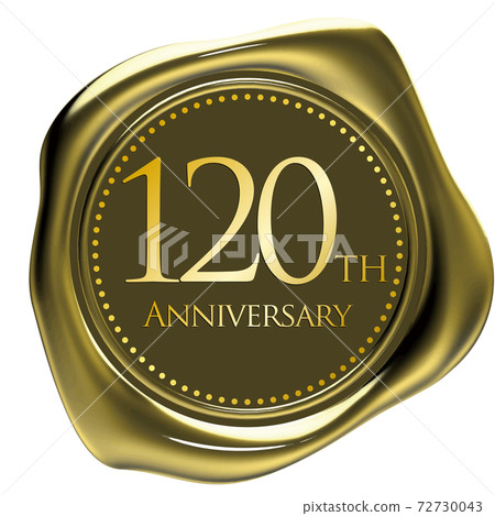 120週年金封蠟風格會徽矢量插圖背景透明 72730043