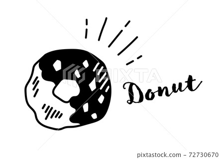 Hand-painted donut illustration / donut / sweets / dessert / fashionable / snack / sauce 72730670