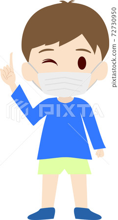 一個戴著面具的可愛男孩的插圖 一個戴著面具的可愛男孩的插圖 72730950