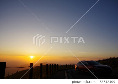 Drive image: Sunset seen from Hachimantai Aspite Line 72732309