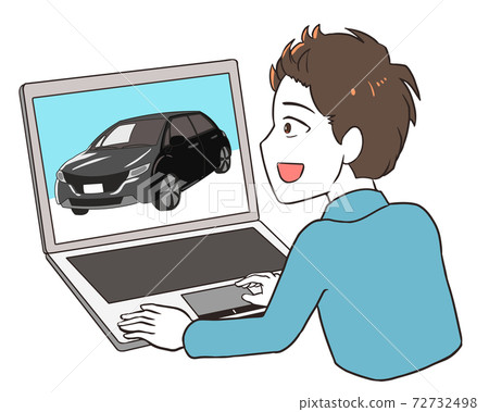 在網上看到普通汽車的男人 在網上看到普通汽車的男人 72732498