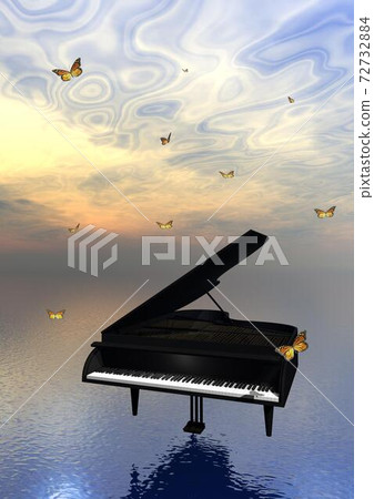 Piano and butterflies Piano and butterflies 72732884