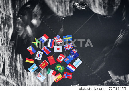 Eagle and flags of the world Eagle and flags of the world 72734455
