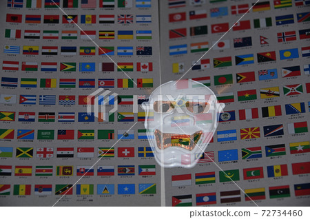 般若和世界各國的國旗 72734460