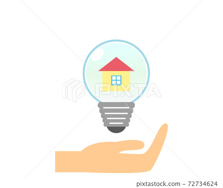 Environment / ecology vector illustration set hand light bulb Environment / ecology vector illustration set hand light bulb 72734624