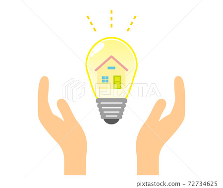 Environment / ecology vector illustration set hand light bulb Environment / ecology vector illustration set hand light bulb 72734625