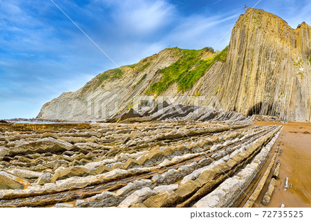 Steeply-tilted Layers of Flysch, Basque Coast UNESCO Global Geopark, Spain 72735525