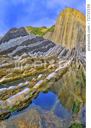 Steeply-tilted Layers of Flysch, Basque Coast UNESCO Global Geopark, Spain Steeply-tilted Layers of Flysch, Basque Coast UNESCO Global Geopark, Spain 72735539