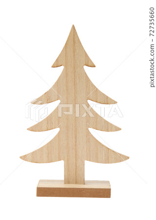 Wooden Christmas tree isolated on white background. Wooden Christmas tree isolated on white background. 72735660