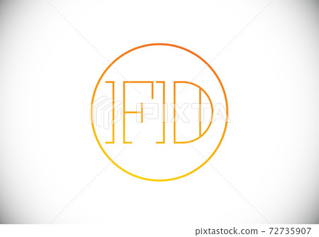 Initial Monogram Letter F D Logo Design Vector Template. F D Letter Logo Design 72735907