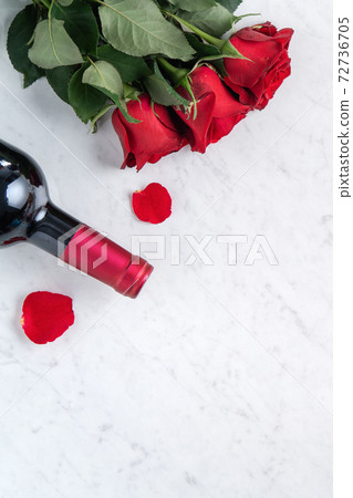 Valentine's Day Dinner Red Wine Rose Gift Box Valentine Day Wine Gift バレンタイン 72736705