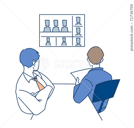 Office worker online meeting Office worker online meeting 72736709