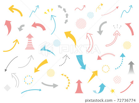 多彩的彎曲的箭頭圖標集 72736774