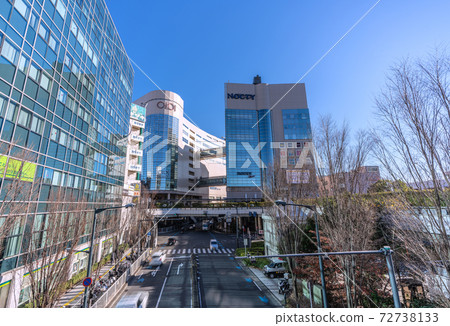 Kawasaki cityscape of Japan View of Mizonokuchi station square police box and NOCTY 72738133