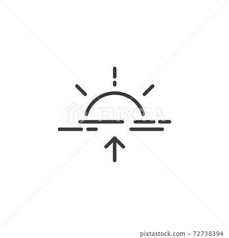 Sunrise thin line icon. Isolated weather vector illustration Sunrise thin line icon. Isolated weather vector illustration 72738394