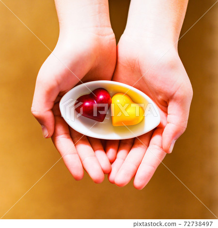 Valentine chocolate pair female hands [Valentine image] 72738497