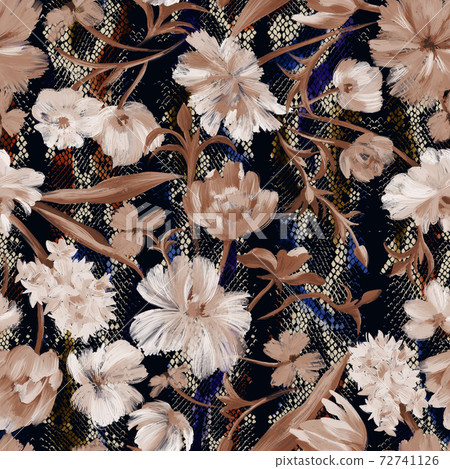 Botanical floral seamless pattern. Bright... - Stock Illustration  [72741126] - PIXTA