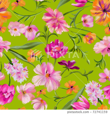 Shabby Chic Floral Classic Seamless Print Stock Illustration