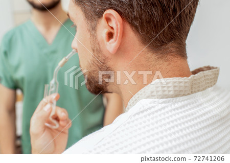 Nasal inhalation in nose. 72741206