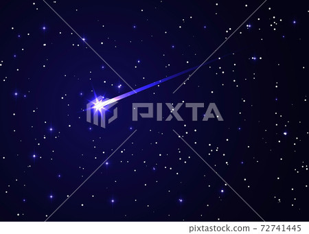 shooting star background against dark blue starry night sky, brightest star in the Sky vector illustration, Conjunction of Comet and Galaxy shooting star background against dark blue starry night sky, brightest star in the Sky vector illustration, Conjunction of Comet and Galaxy 72741445