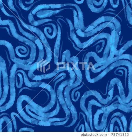 Abstract geometric background. Hand drawn wide curved lines with curls. Watercolor texture. Wriggled stripes. Abstract geometric background. Hand drawn wide curved lines with curls. Watercolor texture. Wriggled stripes. 72741523