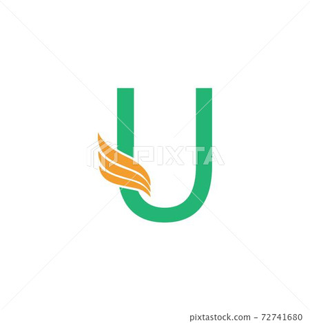 Letter U logo with wing icon design concept - Stock Illustration ...